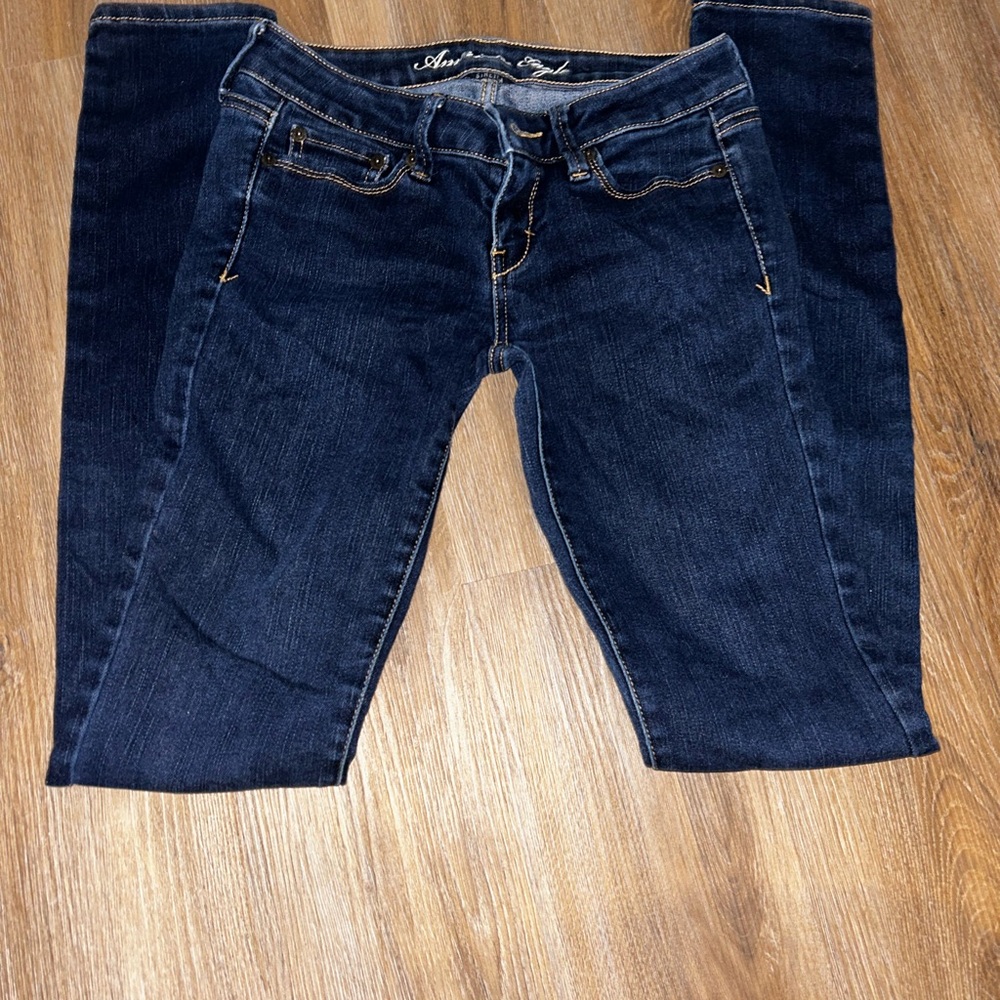 American Eagle Outfitters Blue Skinny Jeans Classic Fit